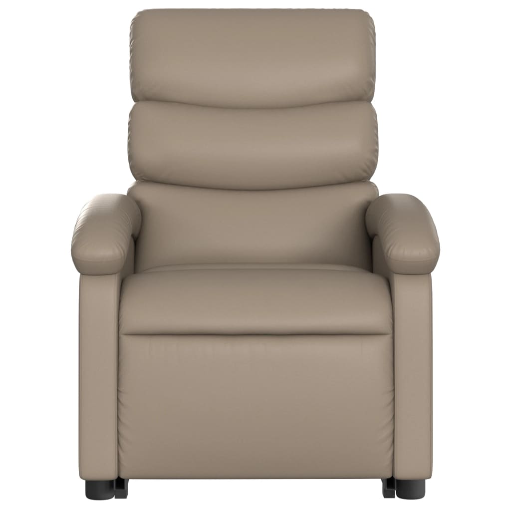 Atsistojantis masažinis krėslas, kapučino, dirbtinė oda