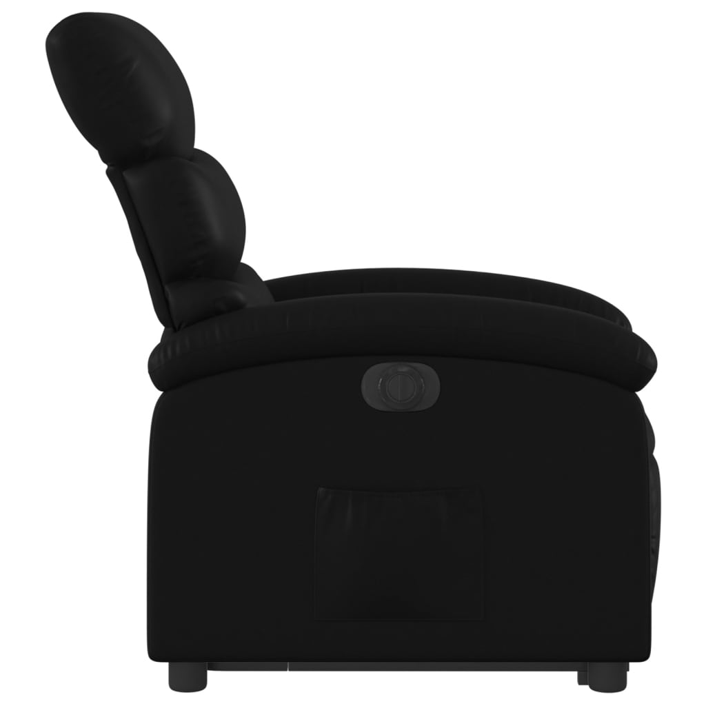 Electric riser recliner, black, artificial leather