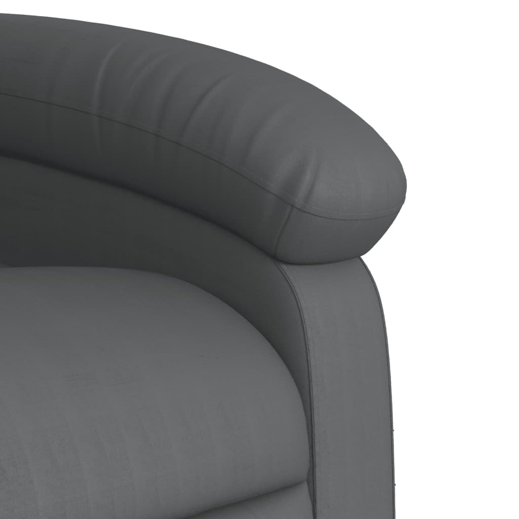 Reclining massage chair, grey, artificial leather