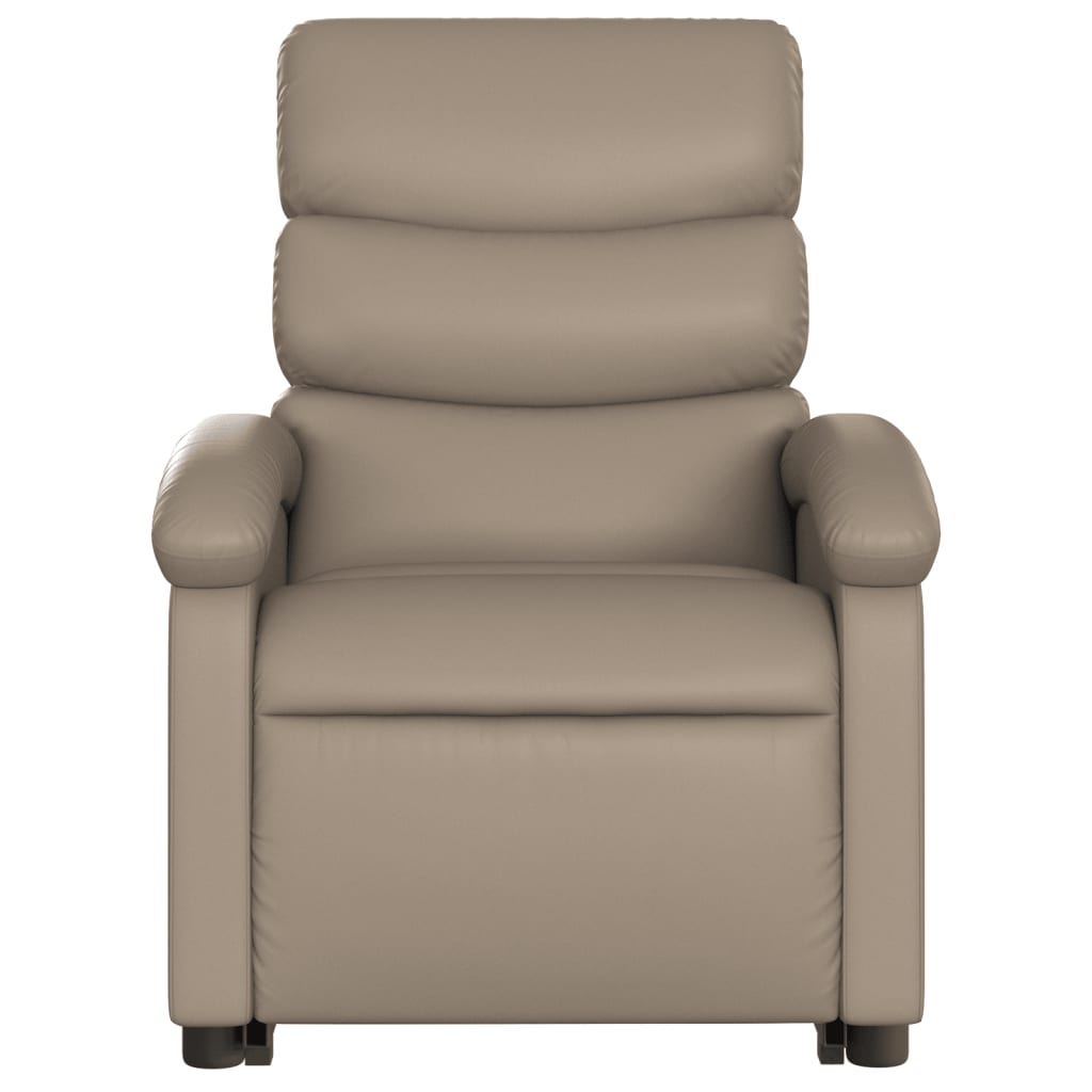 Reclining massage chair, cappuccino, artificial leather