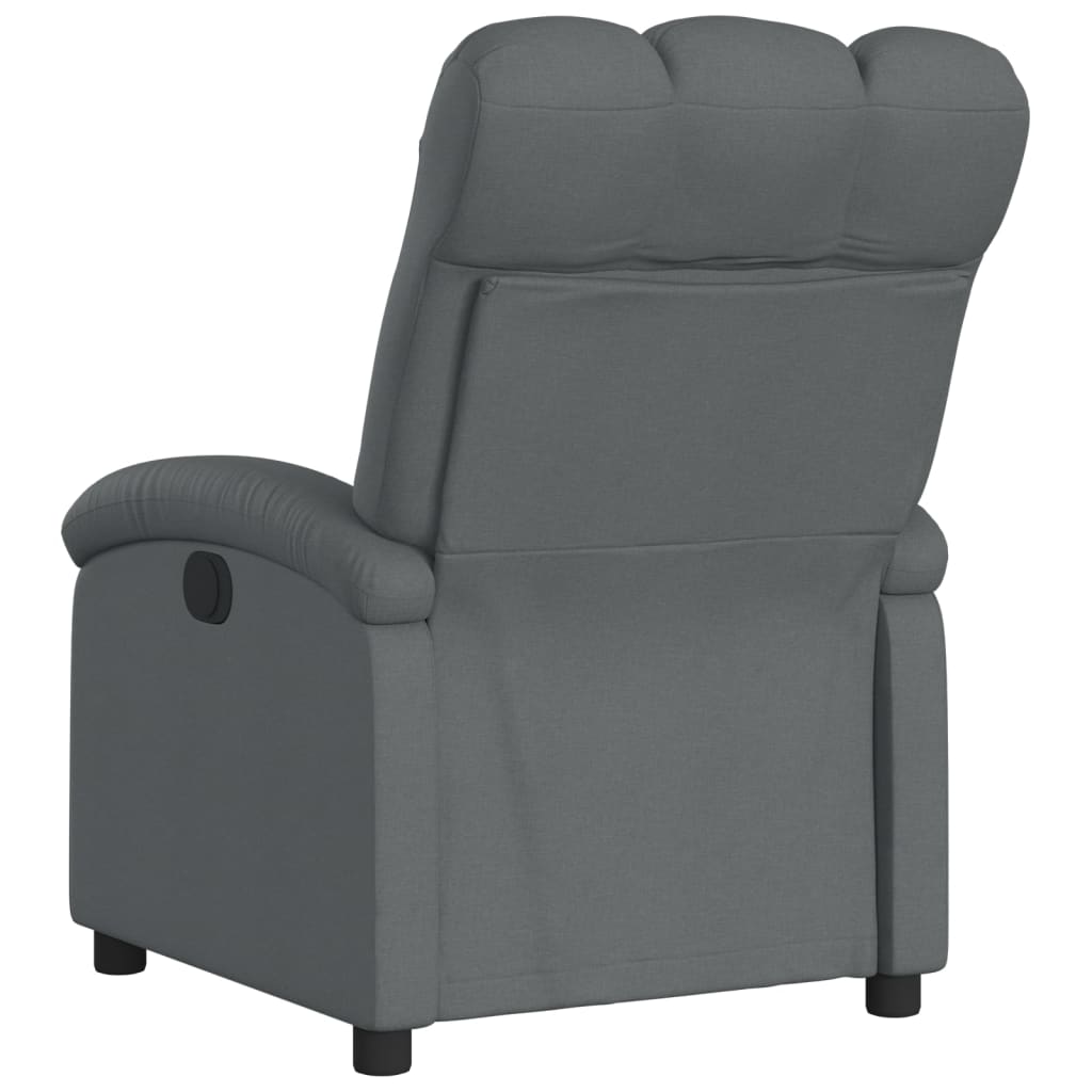 Electric recliner, dark grey, fabric