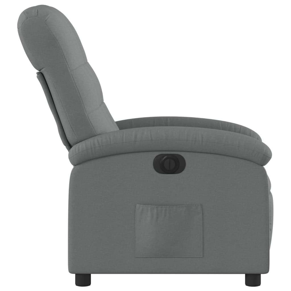 Electric recliner, dark grey, fabric