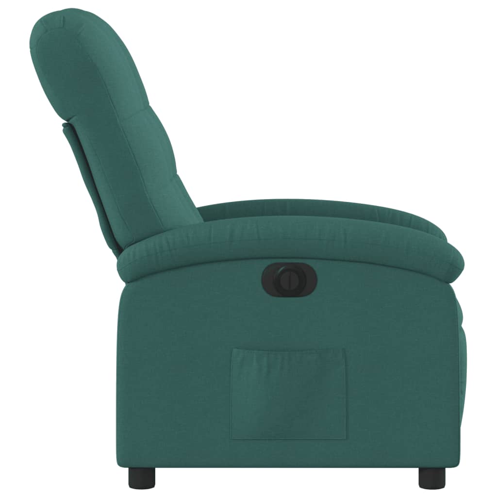 Electric recliner, dark green, fabric