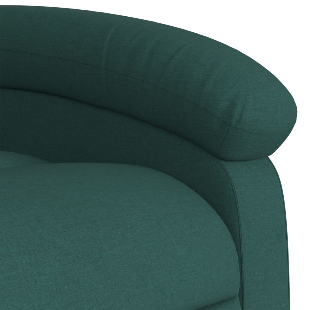Electric recliner, dark green, fabric