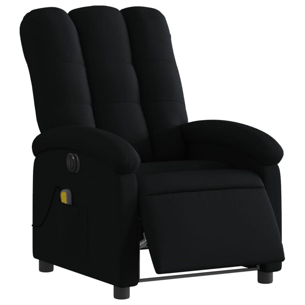 Electric Reclining Massage Chair, Black, Fabric