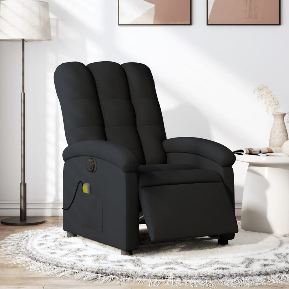 Electric Reclining Massage Chair, Black, Fabric