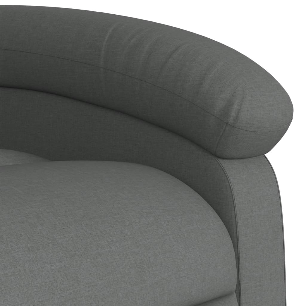 Reclining stand-up armchair, dark gray, fabric