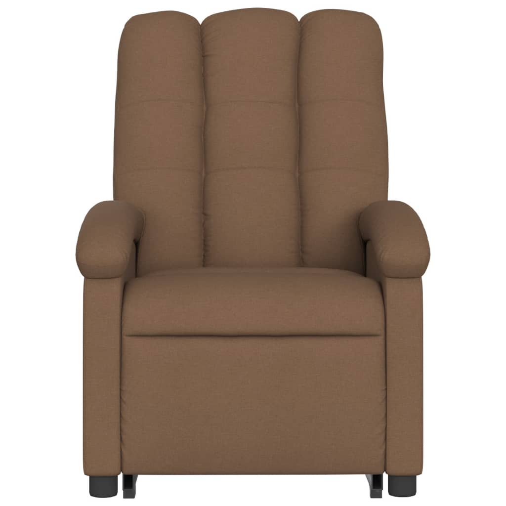 Reclining lift chair, brown, fabric