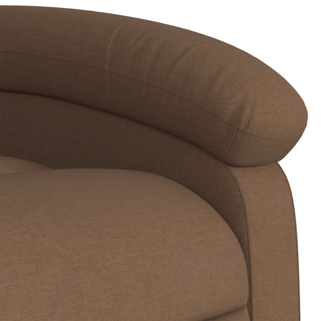 Reclining lift chair, brown, fabric