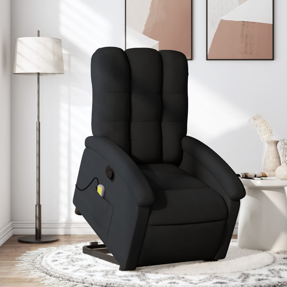 Standing Reclining Massage Chair, Black, Fabric