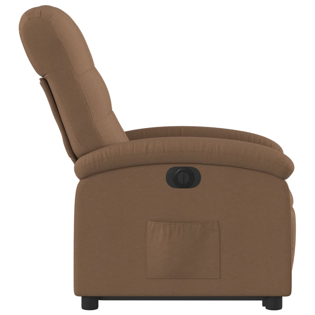 Electric Recliner Chair, brown, fabric