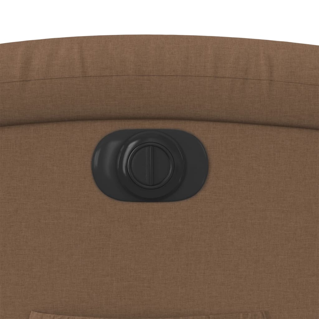 Electric Recliner Chair, brown, fabric