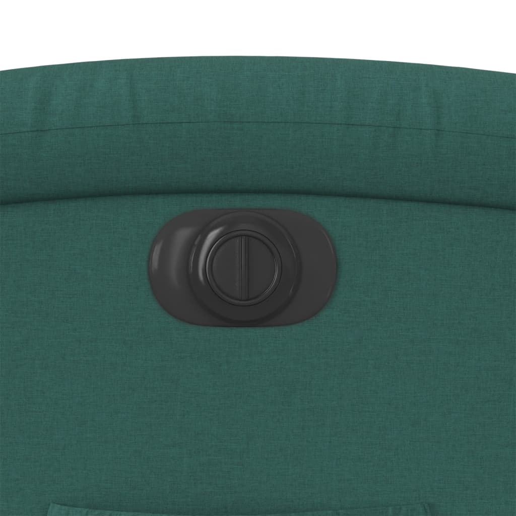 Recliner with lift assistance, dark green, fabric