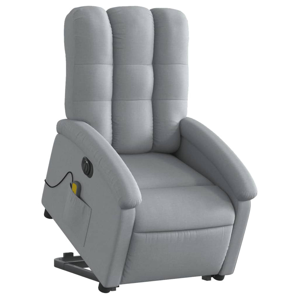 Reclining Massage Chair, Light Grey, Fabric