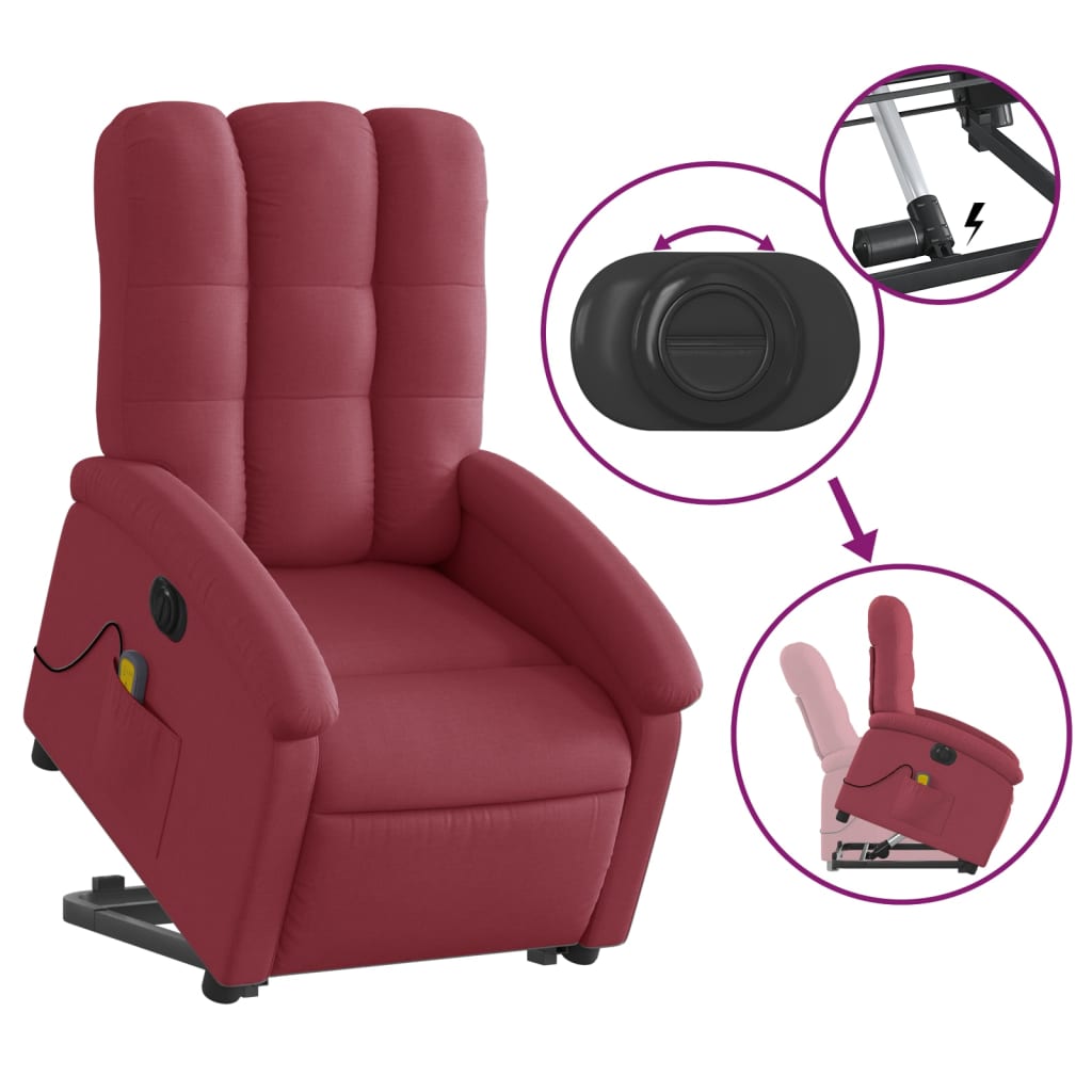Standing electric massage chair, wine, fabric