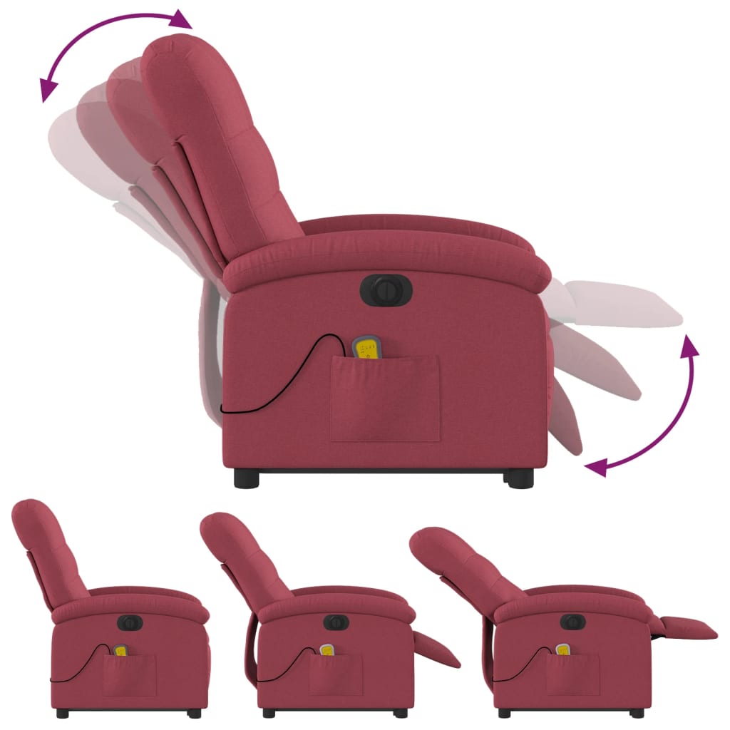 Standing electric massage chair, wine, fabric