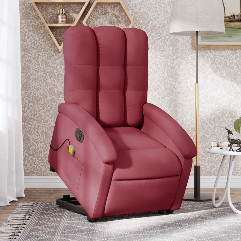 Standing electric massage chair, wine, fabric