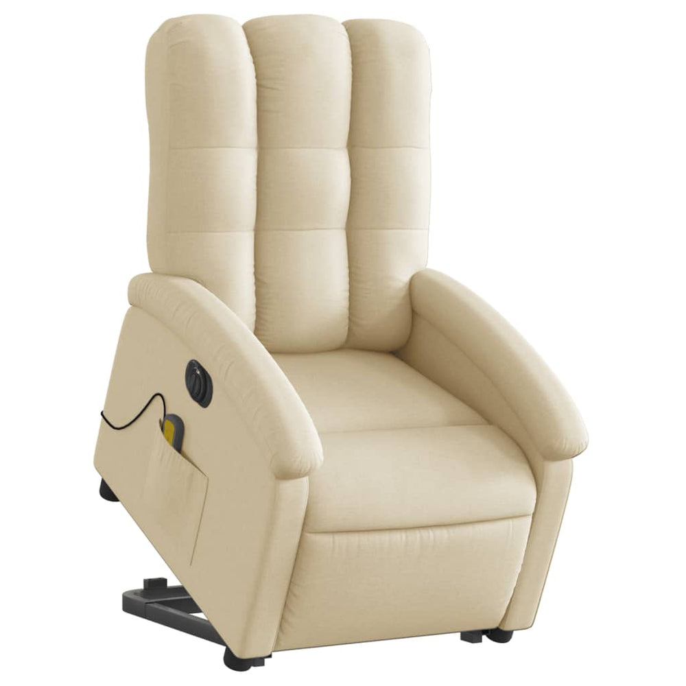 Electric reclining massage chair, cream, fabric