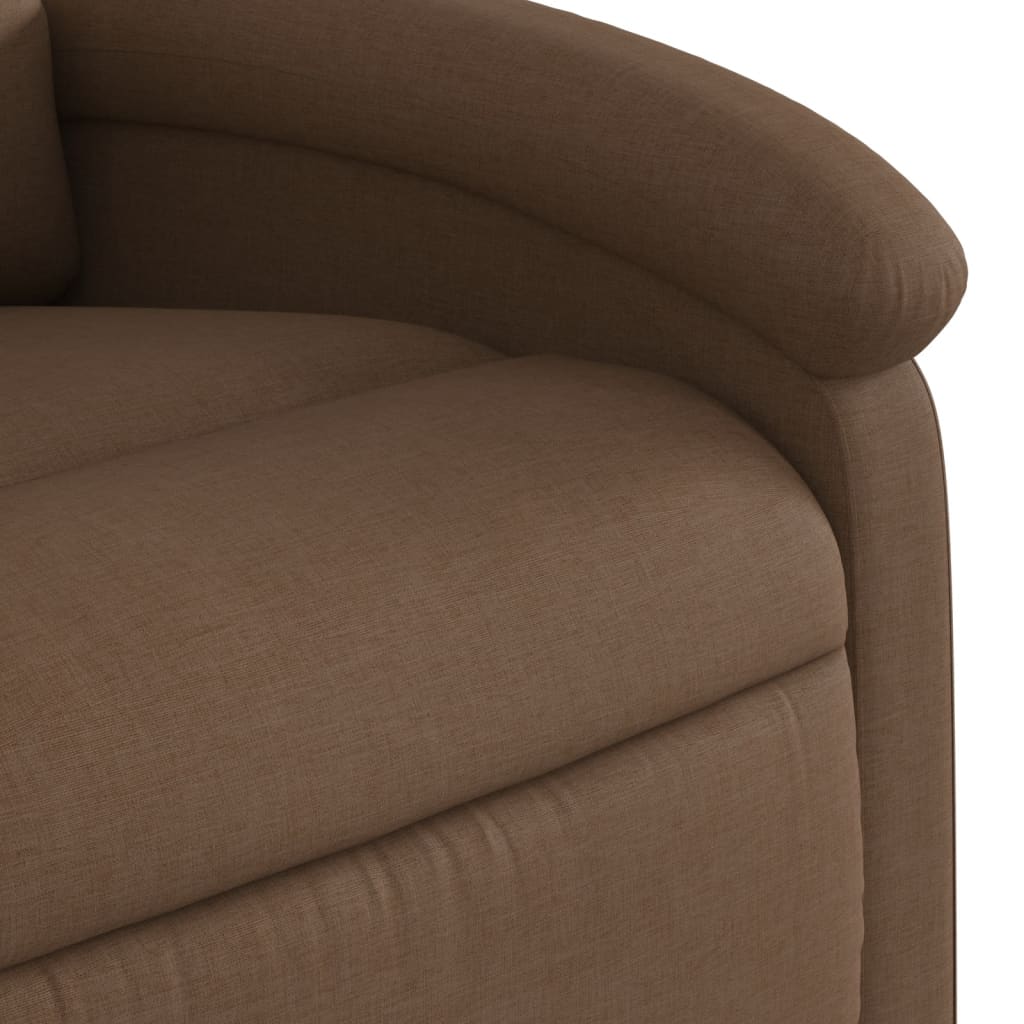 Electric Reclining Massage Armchair, Brown, Fabric