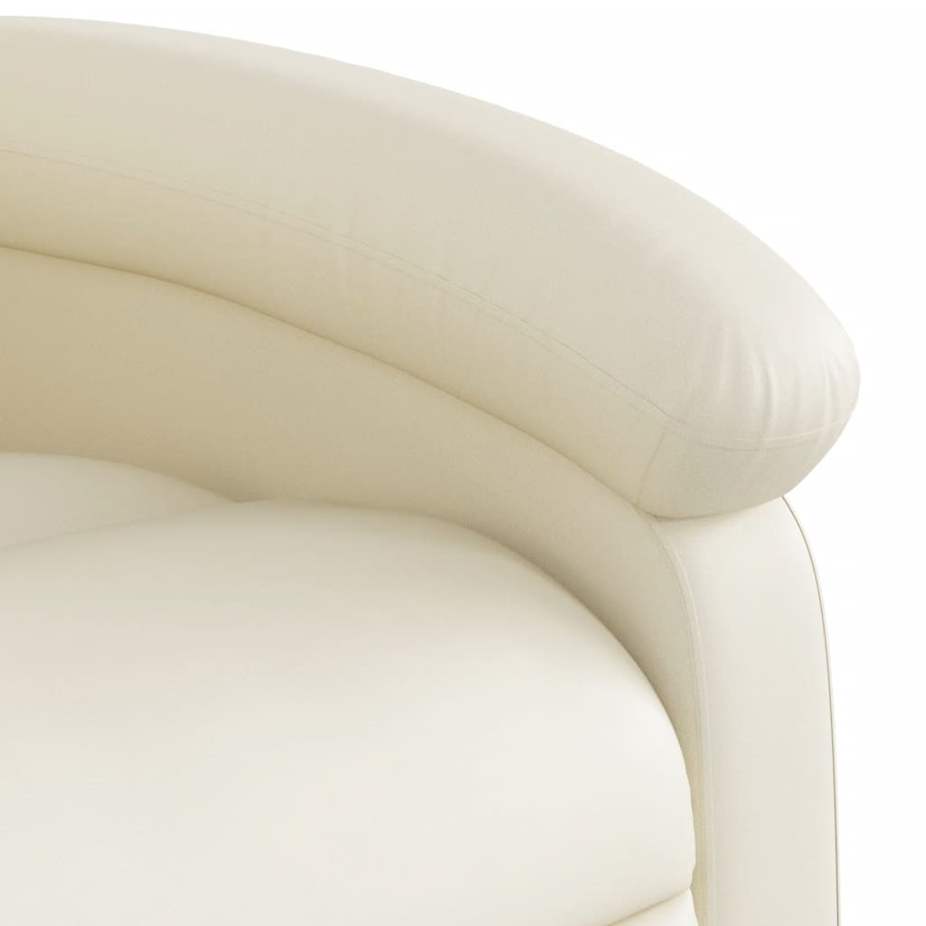 Reclining stand-up chair, cream, faux leather