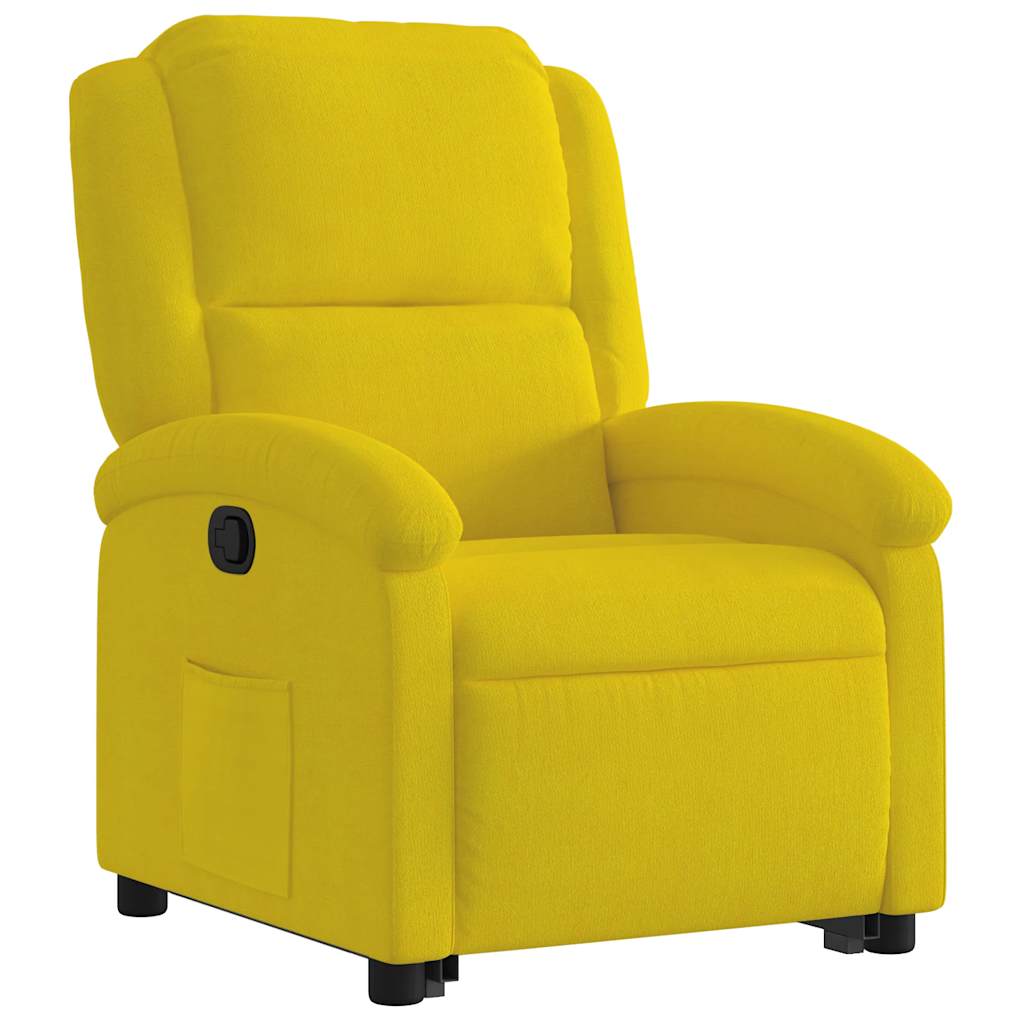 Recliner, yellow, velvet