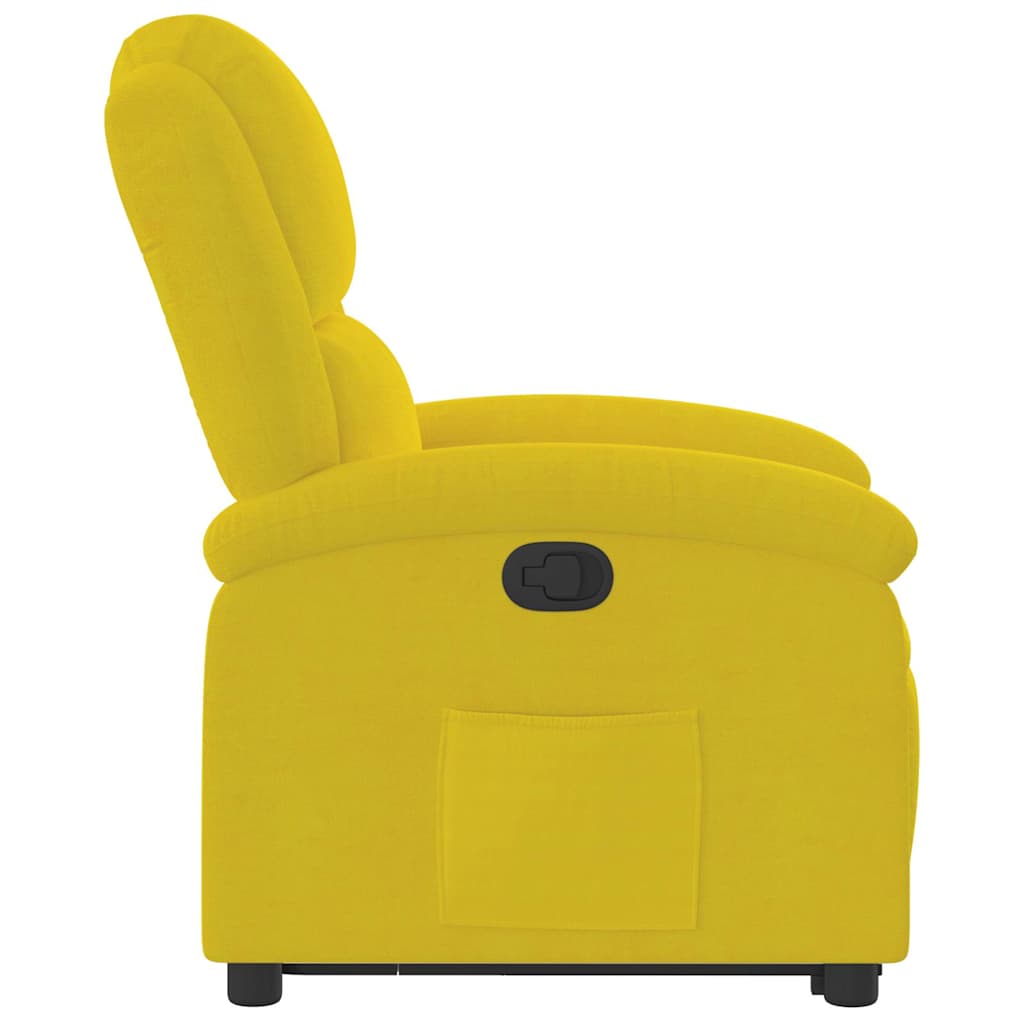 Recliner, yellow, velvet
