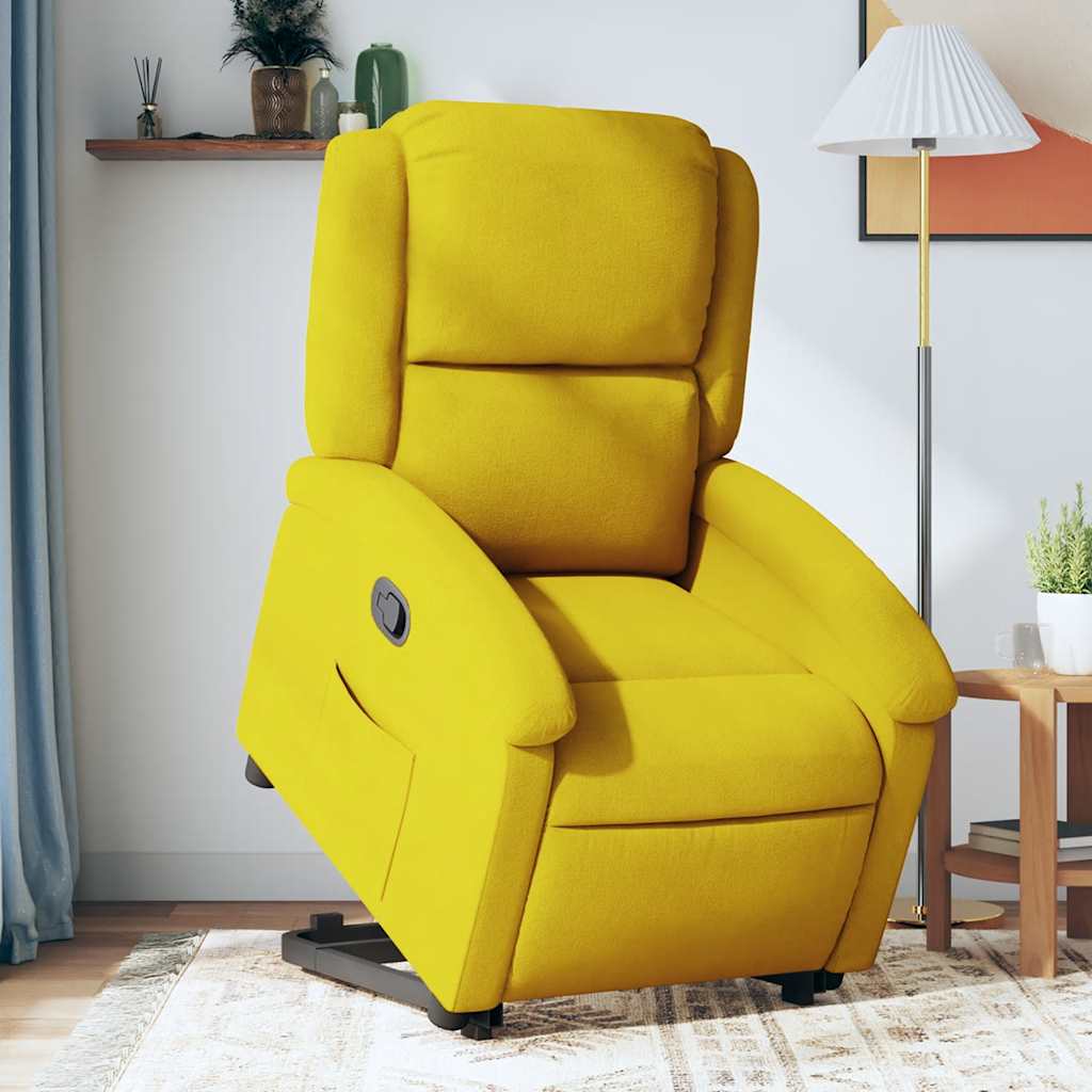 Recliner, yellow, velvet