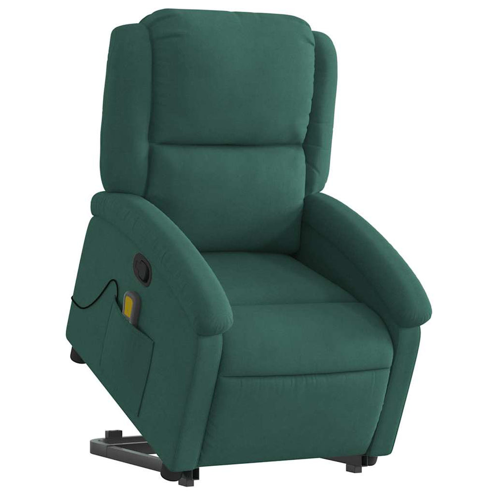 Standing massage chair, dark green, velvet
