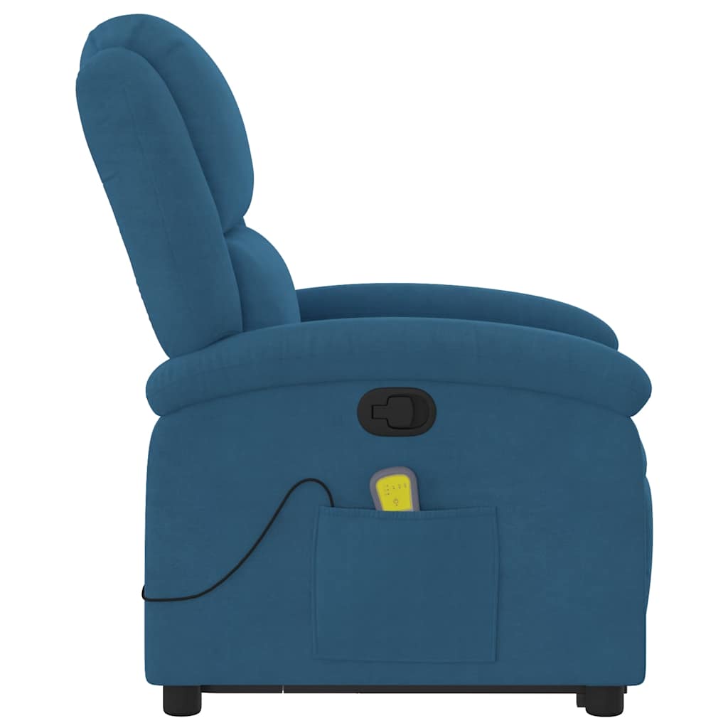 Standing Reclining Massage Chair, Blue, Velvet