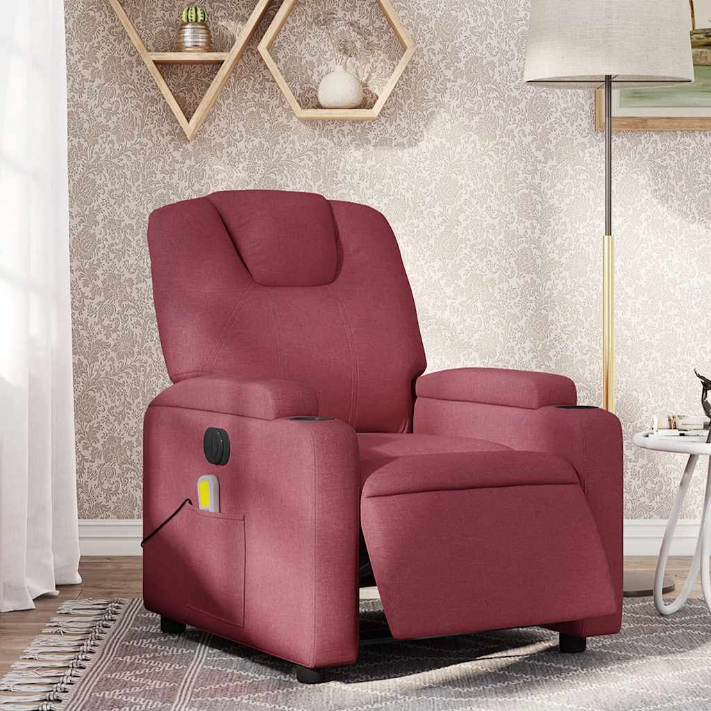 Electric reclining massage chair, wine, fabric