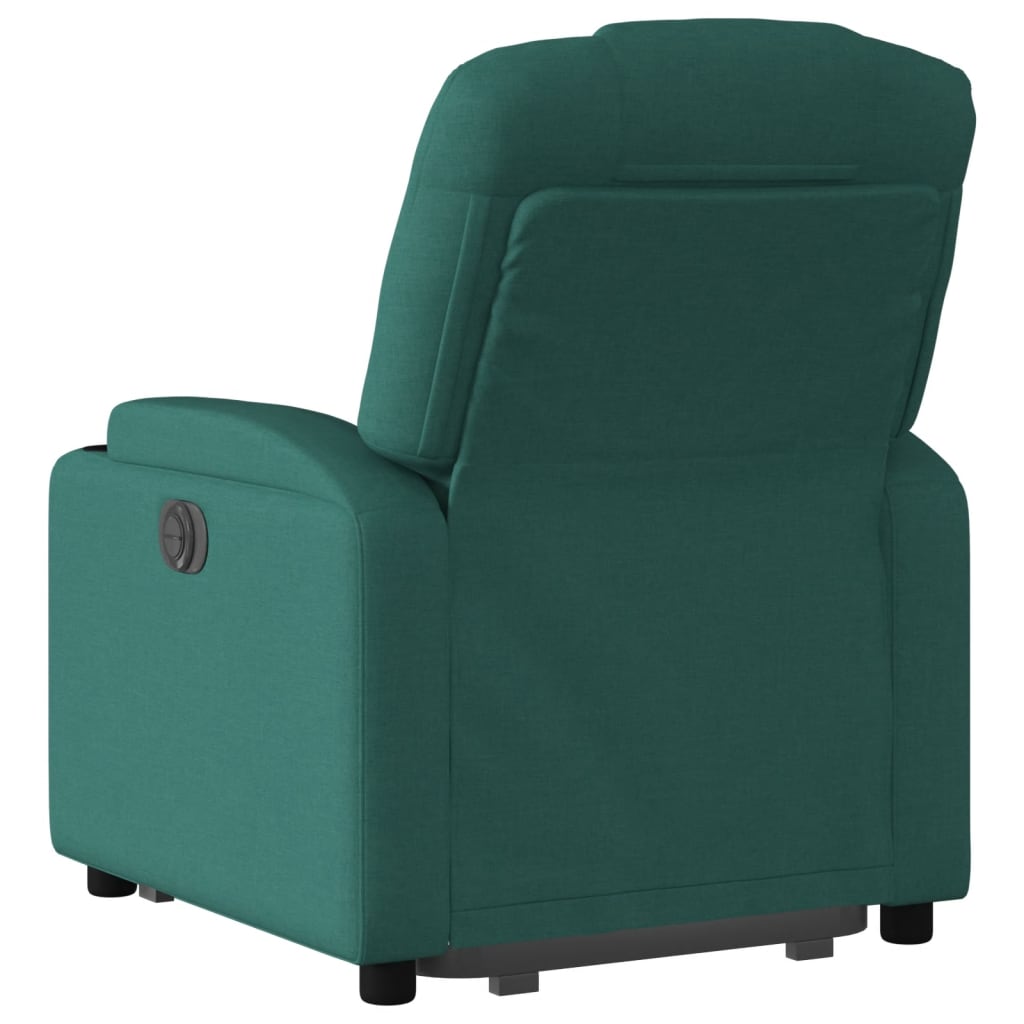 Recliner with lift assistance, dark green, fabric