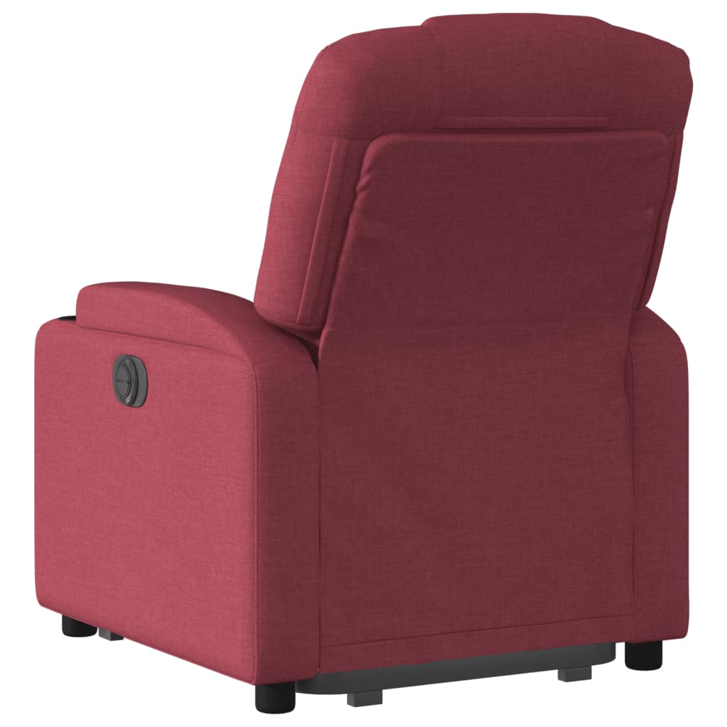 Electric stand-up recliner, wine, fabric