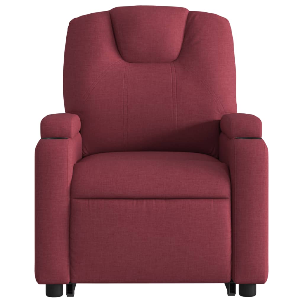 Electric stand-up recliner, wine, fabric