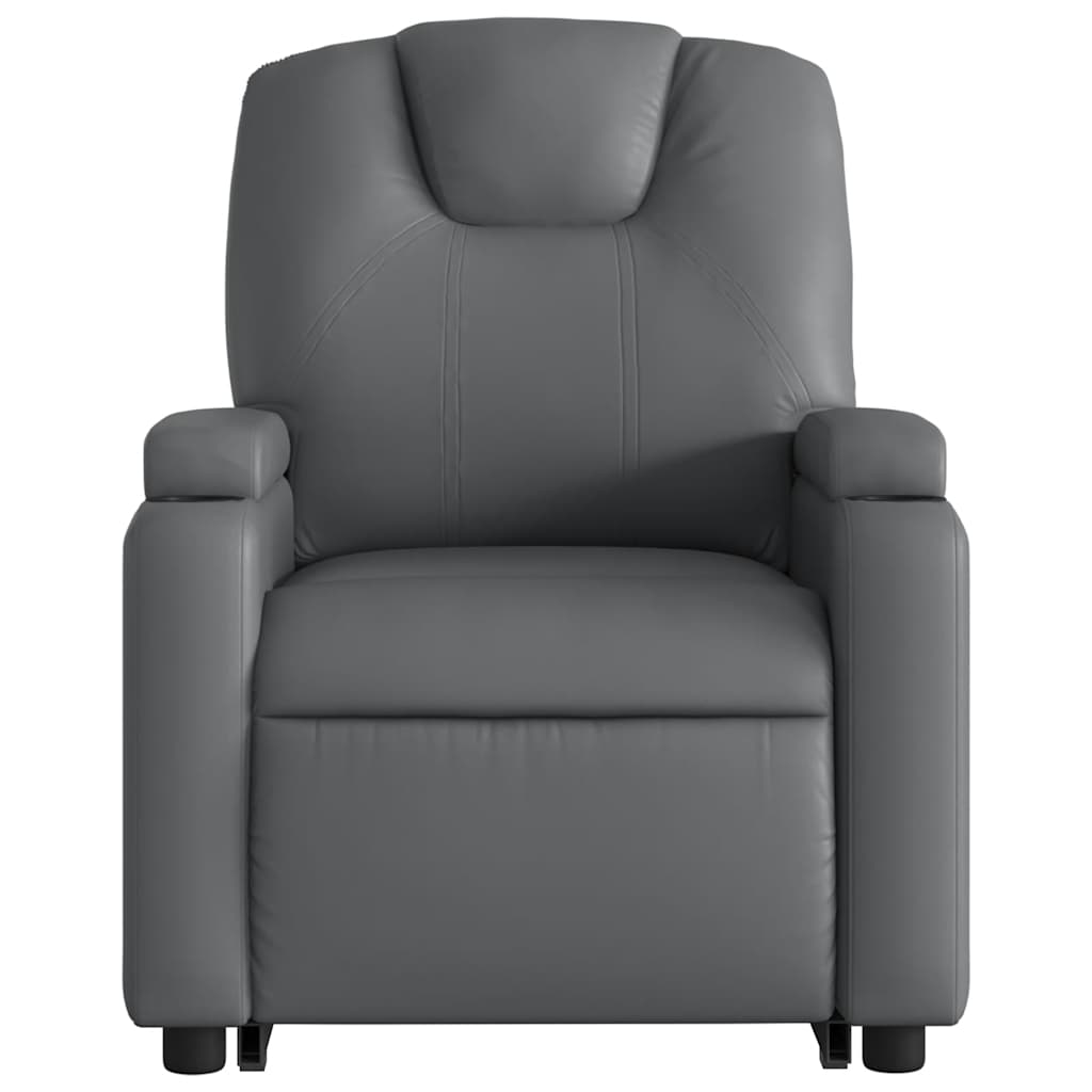 Recliner, grey, artificial leather