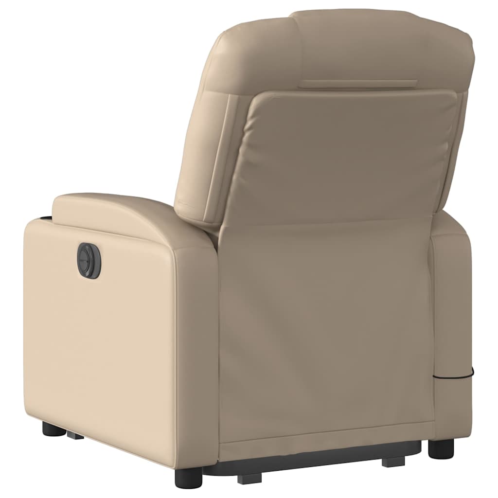 Reclining massage chair, cappuccino, artificial leather
