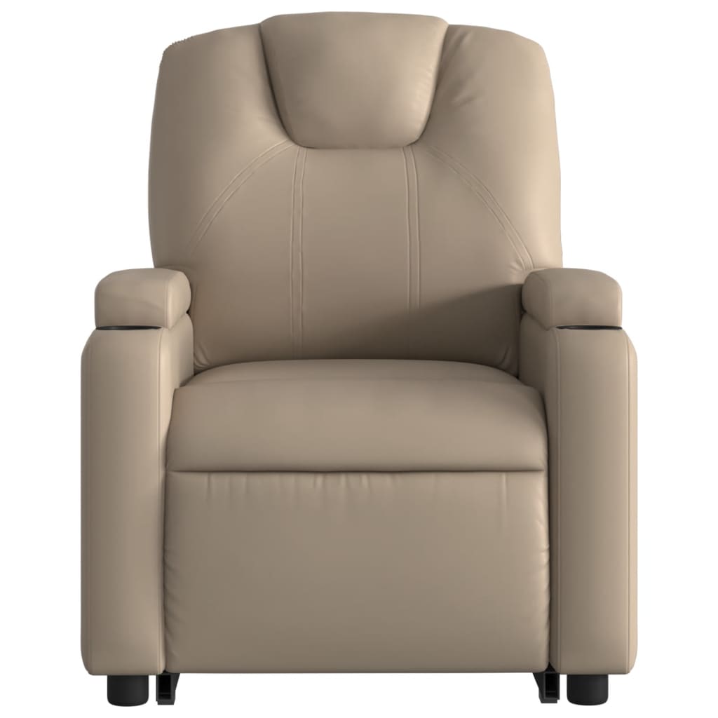 Reclining massage chair, cappuccino, artificial leather