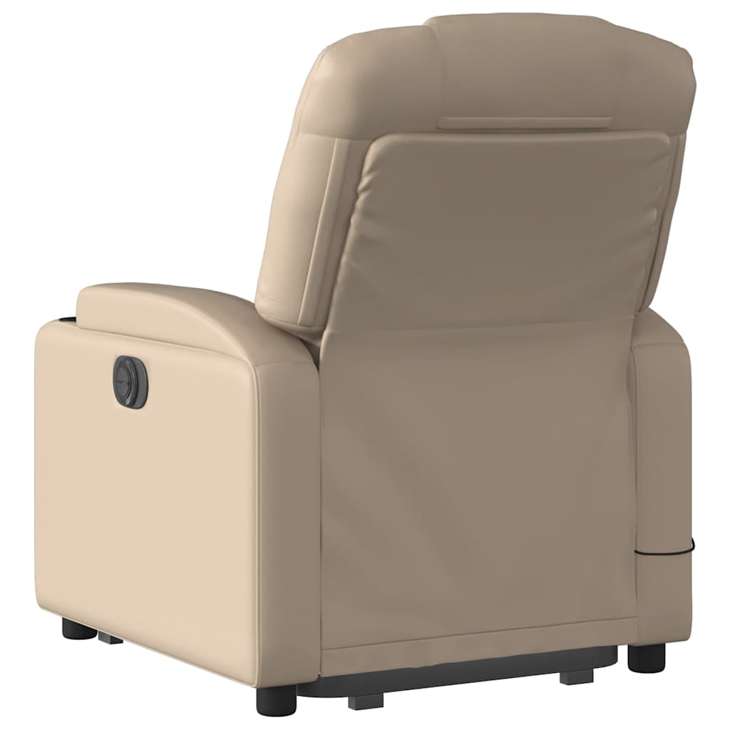 Reclining massage chair, cappuccino, artificial leather