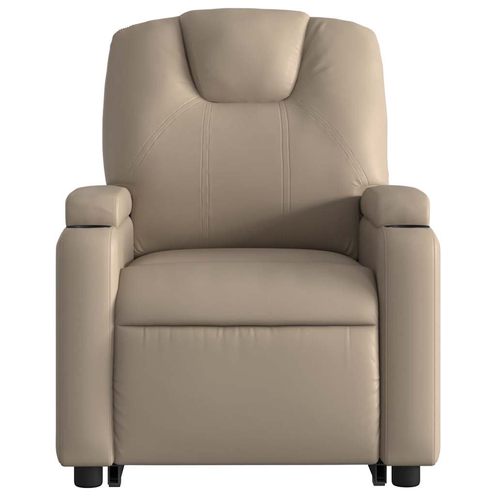 Reclining massage chair, cappuccino, artificial leather