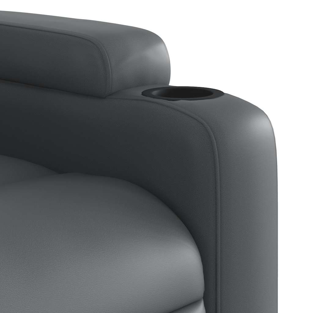 Elektrisks atgāžams krēsls, pelēks, mākslīgā āda