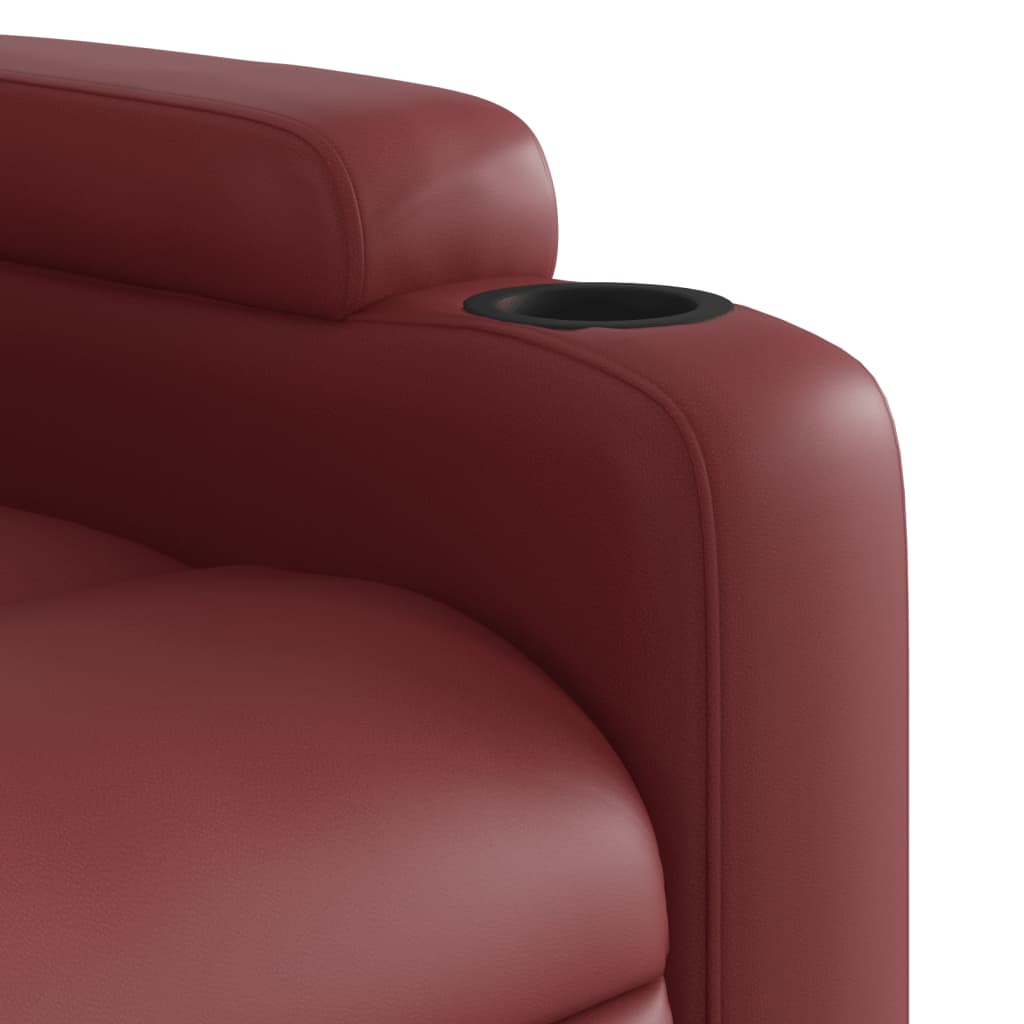 Electric reclining massage chair, wine, artificial leather