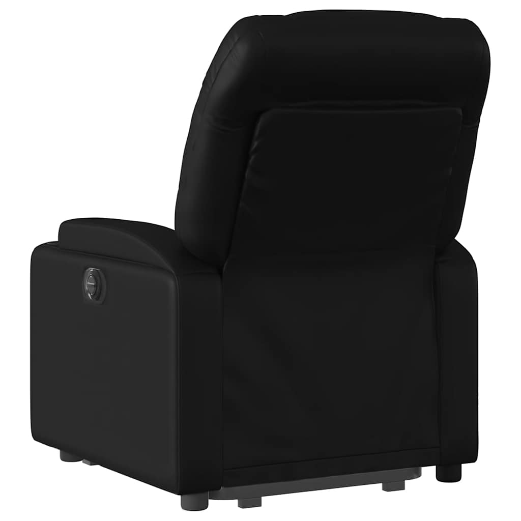 Standing electric armchair, black, artificial leather