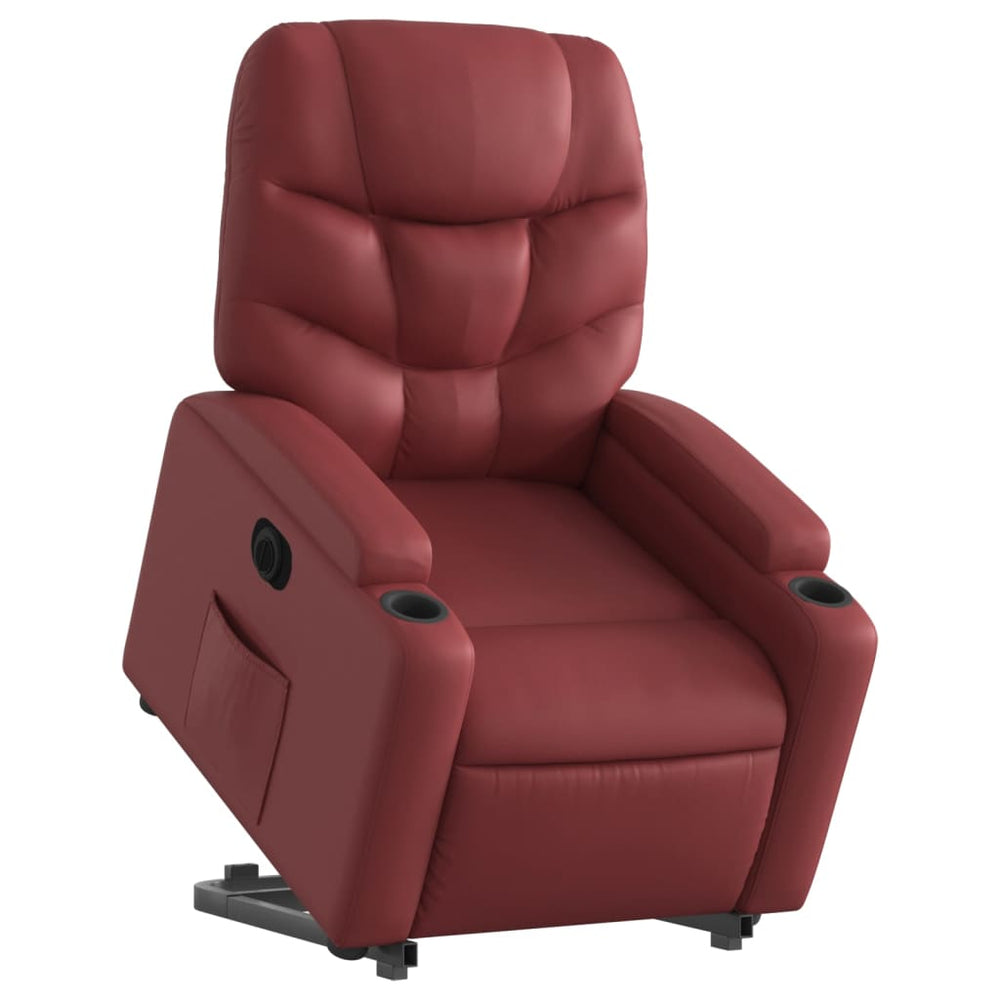 Electric lift chair, red wine, artificial leather