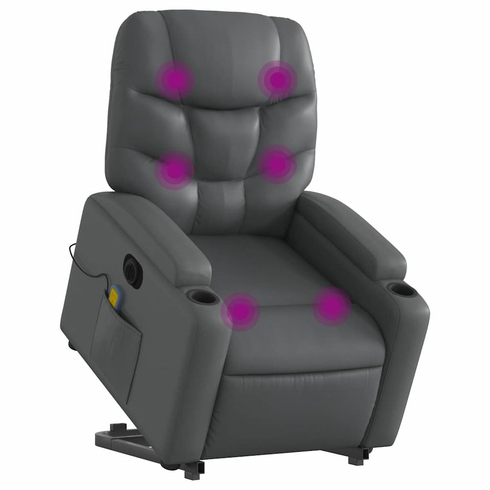 Standing massage chair, grey, artificial leather