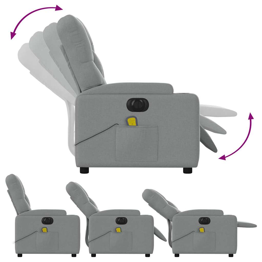 Electric massage chair, light gray, fabric