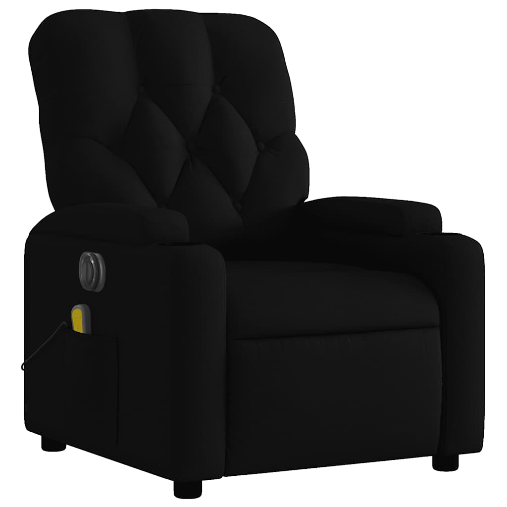 Electric Reclining Massage Chair, Black, Fabric