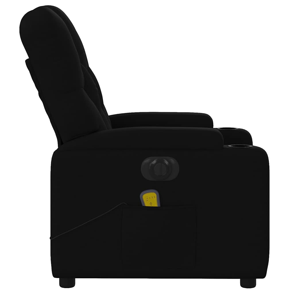 Electric Reclining Massage Chair, Black, Fabric