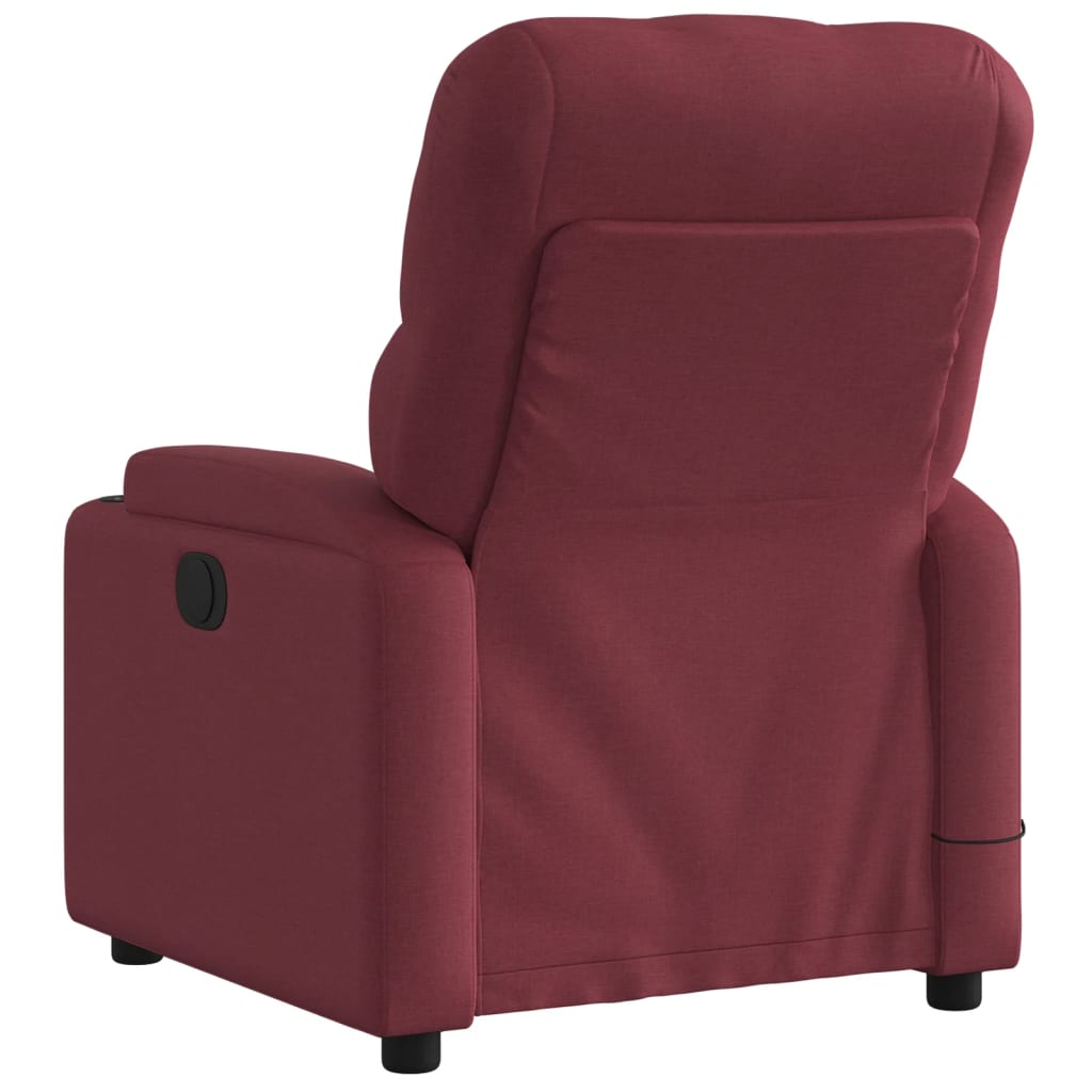 Electric Recliner Massage Chair, Wine, Fabric