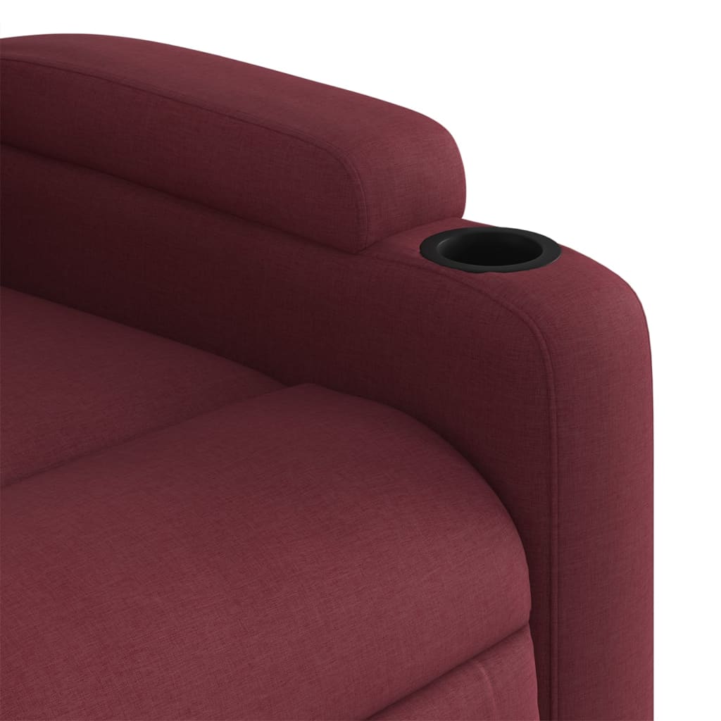 Electric Recliner Massage Chair, Wine, Fabric