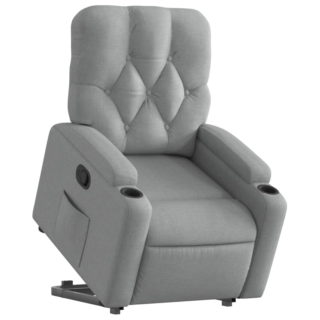 Recliner, light gray, fabric