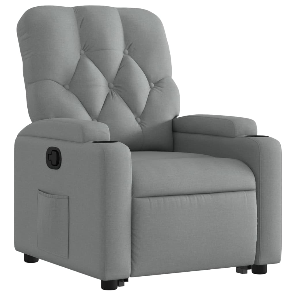 Recliner, light gray, fabric